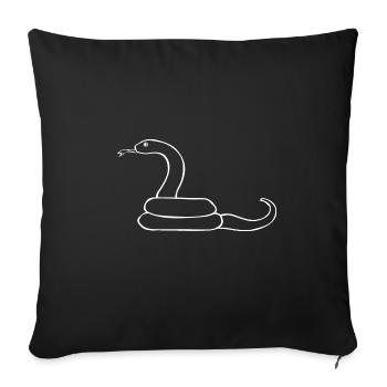 Dessin de serpent, croquis, animaux sauvages, - Housse de coussin décorative 45 x 45 cm - noir - Devant