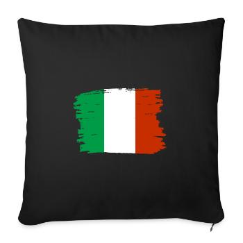 Drapeau de l’Italie Drapeau italien Vintage Look vieilli - Housse de coussin décorative 45 x 45 cm - noir - Devant