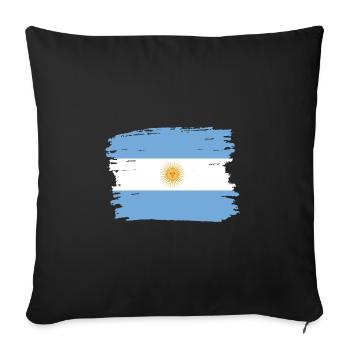 Drapeau de l’Argentine Amérique du Sud Drapeau argentin - Housse de coussin décorative 45 x 45 cm - noir - Devant