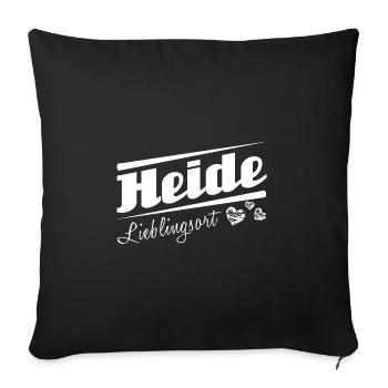 Heide - Lieblingsort mit Stadtnamen - Sofakissenbezug 45 x 45 cm - Schwarz - Vorne