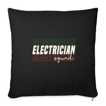 Elektriker-Trupp Elektroarbeiter Handwerker - Sofakissenbezug 45 x 45 cm - Schwarz - Vorne