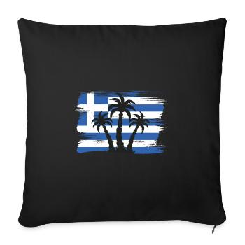 Greece Flag Hellas Athens Greek Flag - Sofa pillowcase 17,3'' x 17,3'' (45 x 45 cm) - black - Front