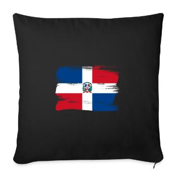 Dominican Republic Flag Dom Rep Flag Travel - Sofa pillowcase 17,3'' x 17,3'' (45 x 45 cm) - black - Front