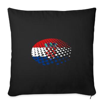 Drapeau de la Croatie Adriatique Zagreb Drapeau croate - Housse de coussin décorative 45 x 45 cm - noir - Devant