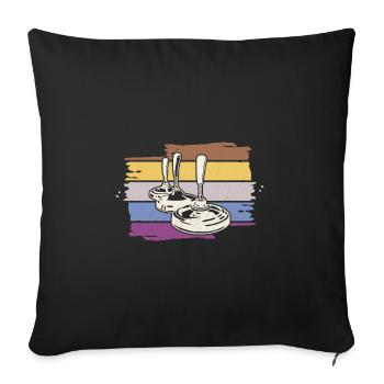 Curler Whisperer Vintage Curling - Sofa pillowcase 17,3'' x 17,3'' (45 x 45 cm) - black - Front