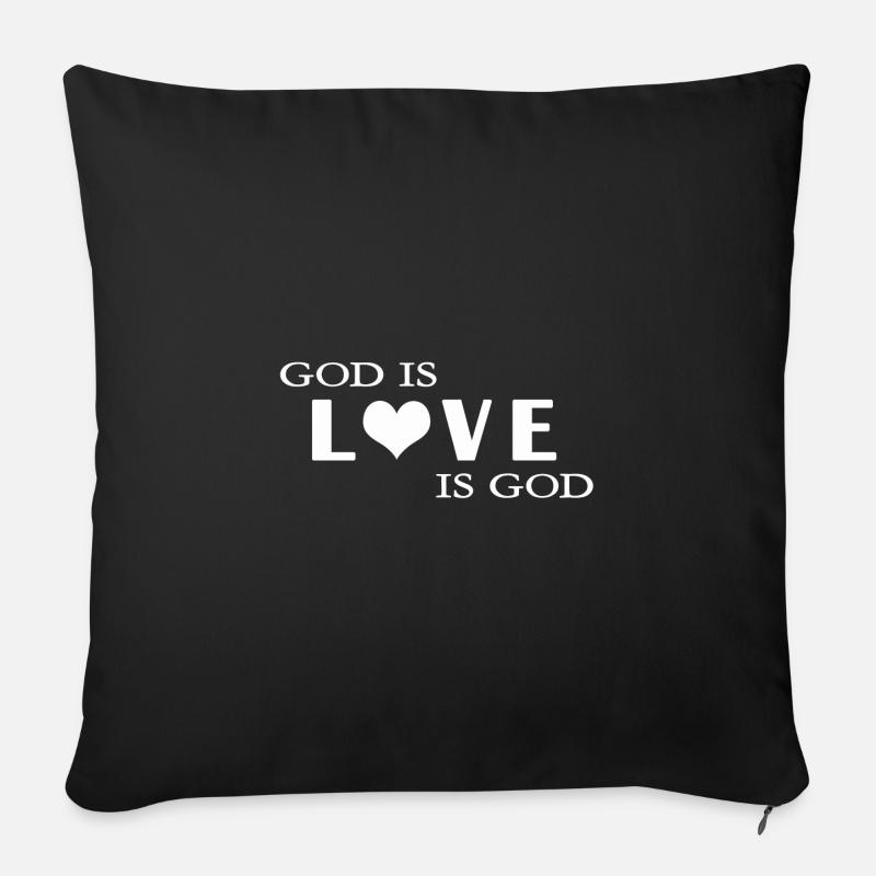 Gott ist Liebe ist Gott - Sofakissenbezug 45 x 45 cm - Schwarz