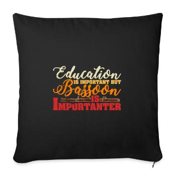 Bassoon player Bassoon Music Wind Orchestra - Sofa pillowcase 17,3'' x 17,3'' (45 x 45 cm) - black - Front