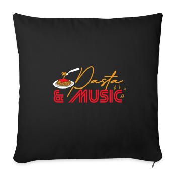 Pâtes et notes de musique Musicien amateur de - Housse de coussin décorative 45 x 45 cm - noir - Devant
