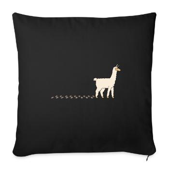 Cute Alpaca Waddling Paws Footprints - Sofa pillowcase 17,3'' x 17,3'' (45 x 45 cm) - black - Front