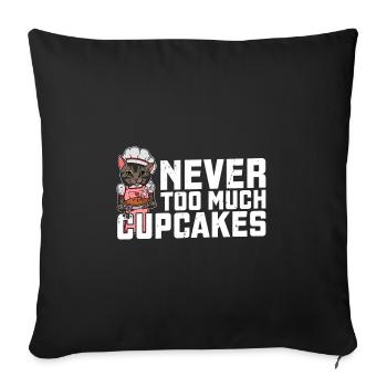Hobby Baker Cat Cake Dessert Baking - Sofa pillowcase 17,3'' x 17,3'' (45 x 45 cm) - black - Front