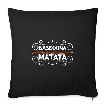 Wind instrument orchestra bassoon bassoon music - Sofa pillowcase 17,3'' x 17,3'' (45 x 45 cm) - black - Front