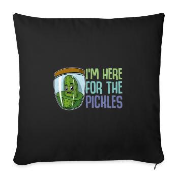 Vegan Cucumber Fruit Pickle Garden Healthy - Sofa pillowcase 17,3'' x 17,3'' (45 x 45 cm) - black - Front