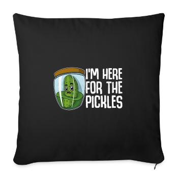 Vegan Cucumber Fruit Pickle Garden Healthy - Sofa pillowcase 17,3'' x 17,3'' (45 x 45 cm) - black - Front