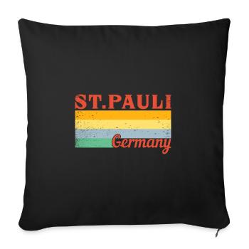 Sankt Pauli Moin Allemand Norddialekt Hamburg - Housse de coussin décorative 45 x 45 cm - noir - Devant