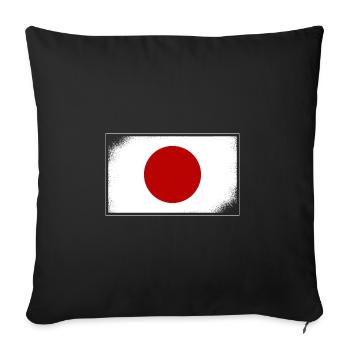 Drapeau du Japon Look Usé Nihon Drapeau Japonais - Housse de coussin décorative 45 x 45 cm - noir - Devant