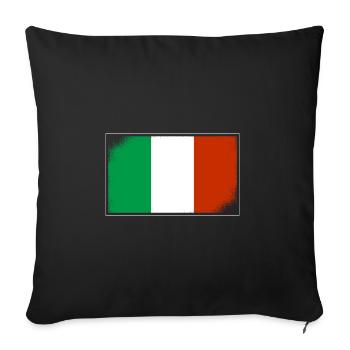 Drapeau de l’Italie Vintage Drapeau italien Look vieilli - Housse de coussin décorative 45 x 45 cm - noir - Devant