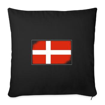 Flag of Denmark Scandinavia Danish Flag Travel - Sofa pillowcase 17,3'' x 17,3'' (45 x 45 cm) - black - Front