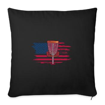 Lancer de disque volant Disc Golf Sports de loisirs - Housse de coussin décorative 45 x 45 cm - noir - Devant