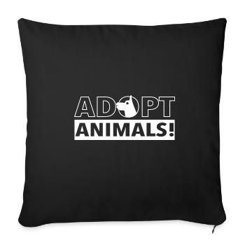 Adopter des animaux Sauvetage des animaux Sauver - Housse de coussin décorative 45 x 45 cm - noir - Devant