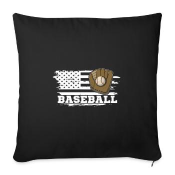 Gants de terrain de terrain de terrain de lanceur de baseball - Housse de coussin décorative 45 x 45 cm - noir - Devant