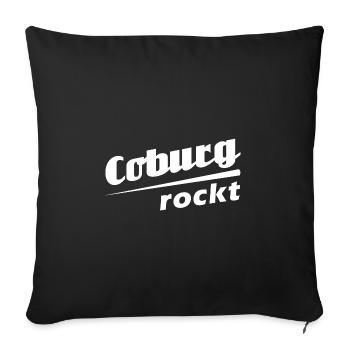 Coburg rockt - Textdesign mit Stadtnamen - Sofakissenbezug 45 x 45 cm - Schwarz - Vorne