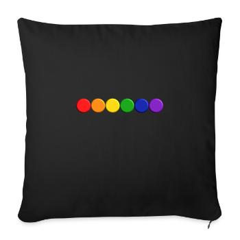 LGBT Dots 3D - Sofakissenbezug 45 x 45 cm - Schwarz - Vorne
