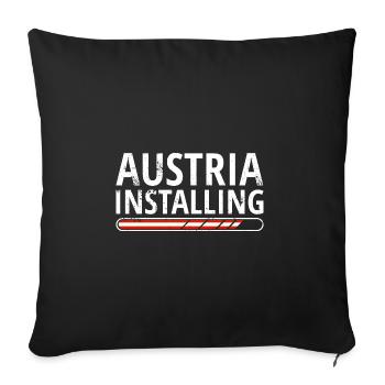 Drapeau de l’Autriche Drapeau de l’Autriche AT - Housse de coussin décorative 45 x 45 cm - noir - Devant