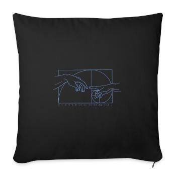 Math Art Geometry Fibonacci Spiral - Sofa pillowcase 17,3'' x 17,3'' (45 x 45 cm) - black - Front