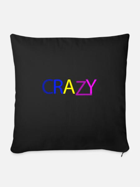 Crazy Verrueckt - Sofakissenbezug 45 x 45 cm - Schwarz