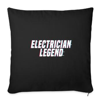 Electricien Legend Craftsman Voltage Electro - Housse de coussin décorative 45 x 45 cm - noir - Devant