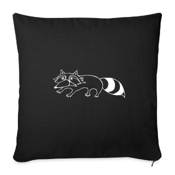 Raccoon Drawing Cute Wildlife Animal Silhouette - Sofa pillowcase 17,3'' x 17,3'' (45 x 45 cm) - black - Front