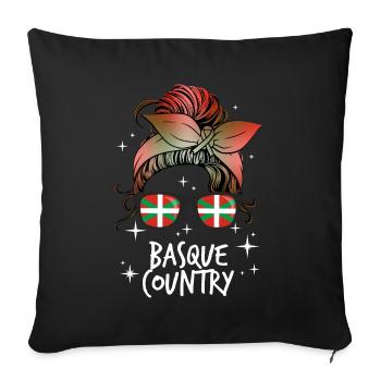 Basque Country - Sofa pillowcase 17,3'' x 17,3'' (45 x 45 cm) - black - Front