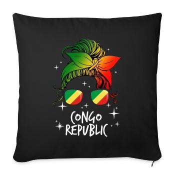 Kongo Republik - Sofakissenbezug 45 x 45 cm - Schwarz - Vorne