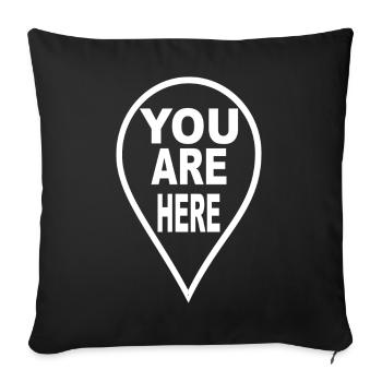 You are here - Location - Sofa pillowcase 17,3'' x 17,3'' (45 x 45 cm) - black - Front