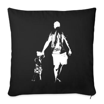 Dad and daughter kid love LIebe child dad - Sofa pillowcase 17,3'' x 17,3'' (45 x 45 cm) - black - Front