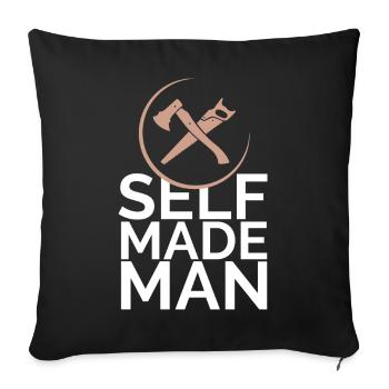 Handwerker Stolz Bauen Symbol Axt Säge Logo icon - Sofakissenbezug 45 x 45 cm - Schwarz - Vorne
