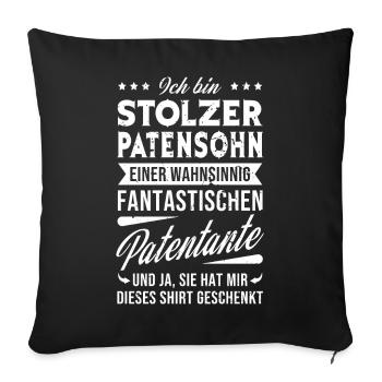 Proud godson of a fantastic godmother - Sofa pillowcase 17,3'' x 17,3'' (45 x 45 cm) - black - Front