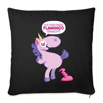 Einhorn Flamingo gemacht - Sofakissenbezug 45 x 45 cm - Schwarz - Vorne