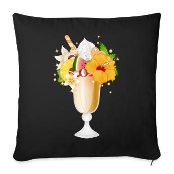 magnificent tropical sundae for ice cream lovers - Sofa pillowcase 17,3'' x 17,3'' (45 x 45 cm) - black - Front