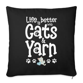 Katze Katzen - Sofakissenbezug 45 x 45 cm - Schwarz - Vorne