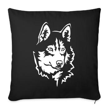 Husky Head "Black Edition" - Sofa pillowcase 17,3'' x 17,3'' (45 x 45 cm) - black - Front