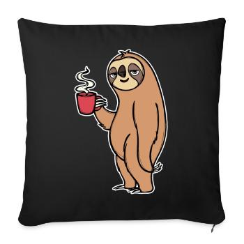 Animal Late Riser Sloth Mammal Lazy Tired - Sofa pillowcase 17,3'' x 17,3'' (45 x 45 cm) - black - Front