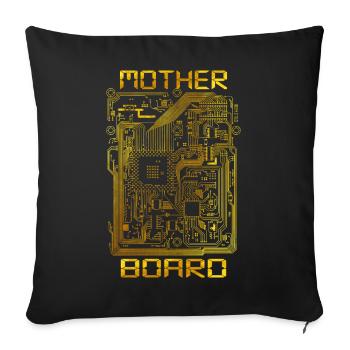 Conception graphique par ordinateur de carte mère - Housse de coussin décorative 45 x 45 cm - noir - Devant