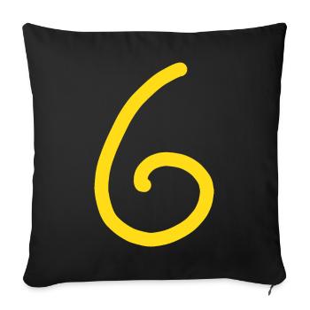 6 Numéro six Numéro Anniversaire - Housse de coussin décorative 45 x 45 cm - noir - Devant