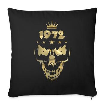 1972 Or crânien - Housse de coussin décorative 45 x 45 cm - noir - Devant