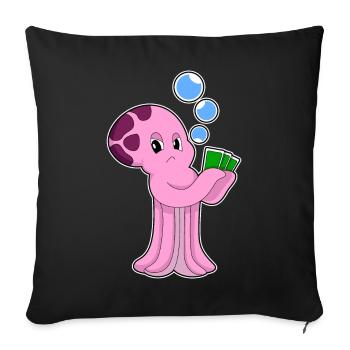 Cartes de poker Krake Poker - Housse de coussin décorative 45 x 45 cm - noir - Devant