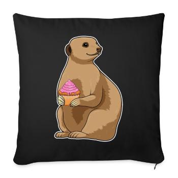 Meerkat Muffin - Sofa pillowcase 17,3'' x 17,3'' (45 x 45 cm) - black - Front