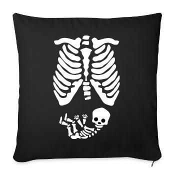 Famille Bonheur Baby Bump Grossesse Enceinte - Housse de coussin décorative 45 x 45 cm - noir - Devant