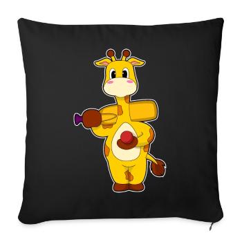 Giraffe Cricket Cricket Raquette - Housse de coussin décorative 45 x 45 cm - noir - Devant
