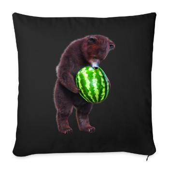 Ours à la pastèque - Housse de coussin décorative 45 x 45 cm - noir - Devant